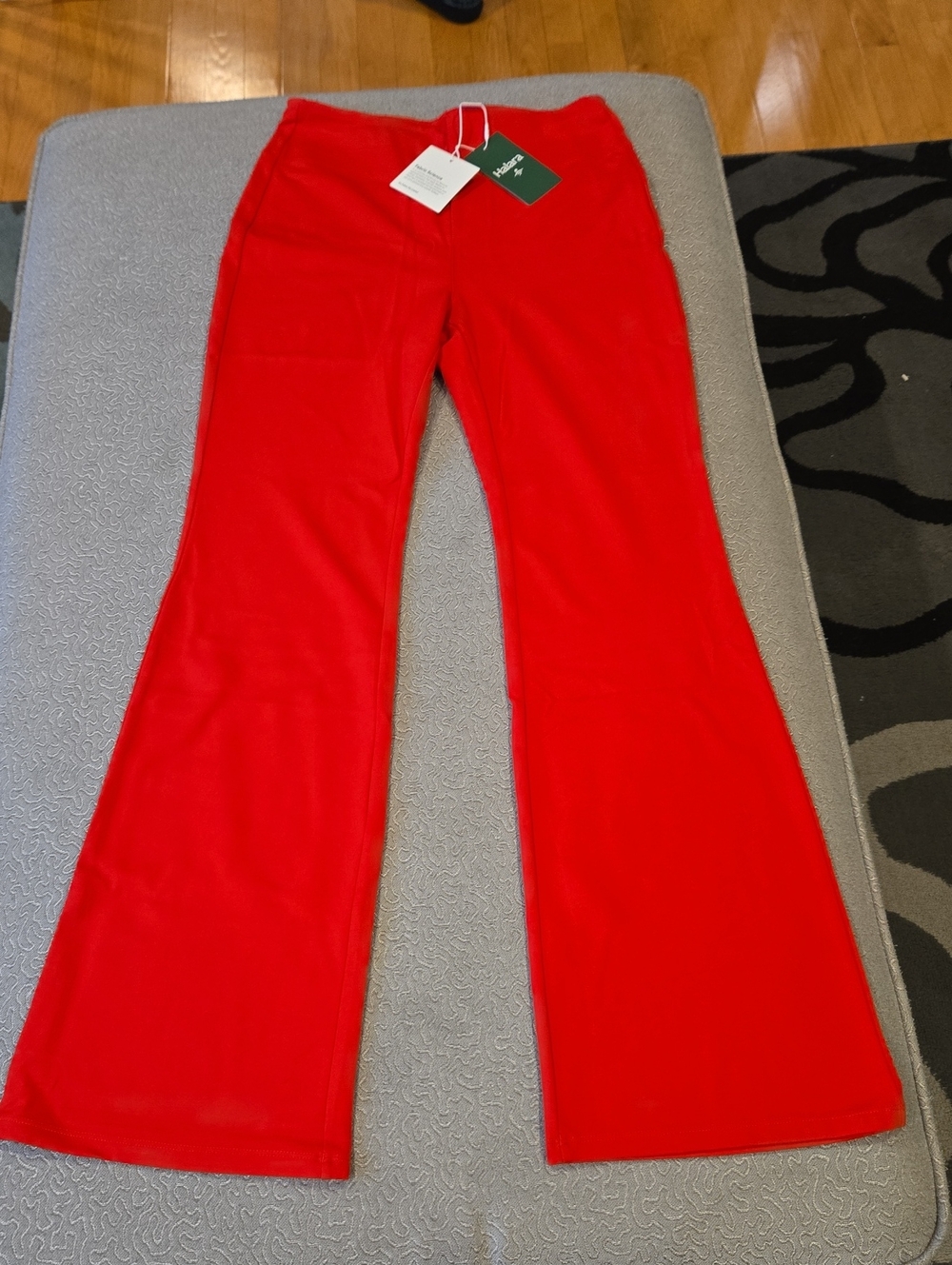 Halara Flex High Waisted Back Side Pocket Slight Flare Work Pants - Aurora Red